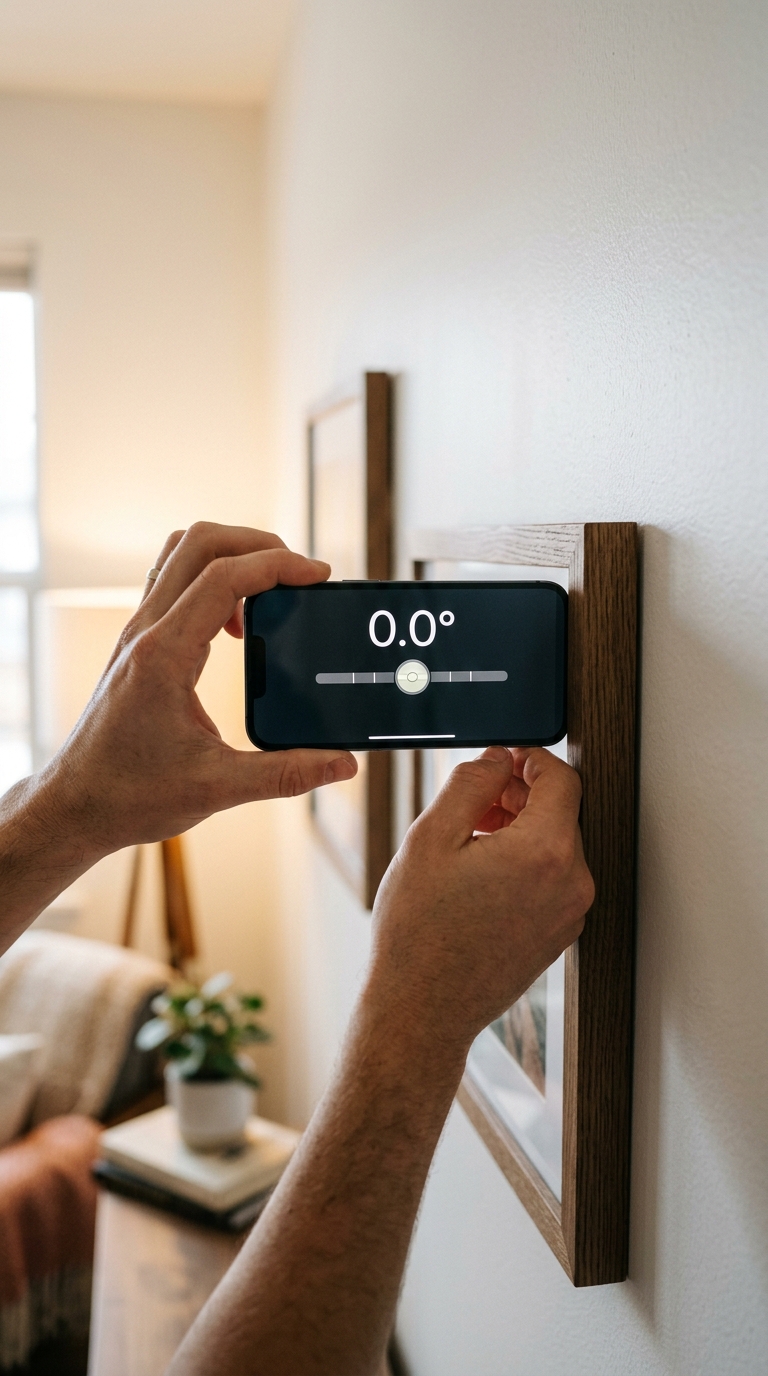 Step 2: Place Your Phone Against the Frame and Read the Level