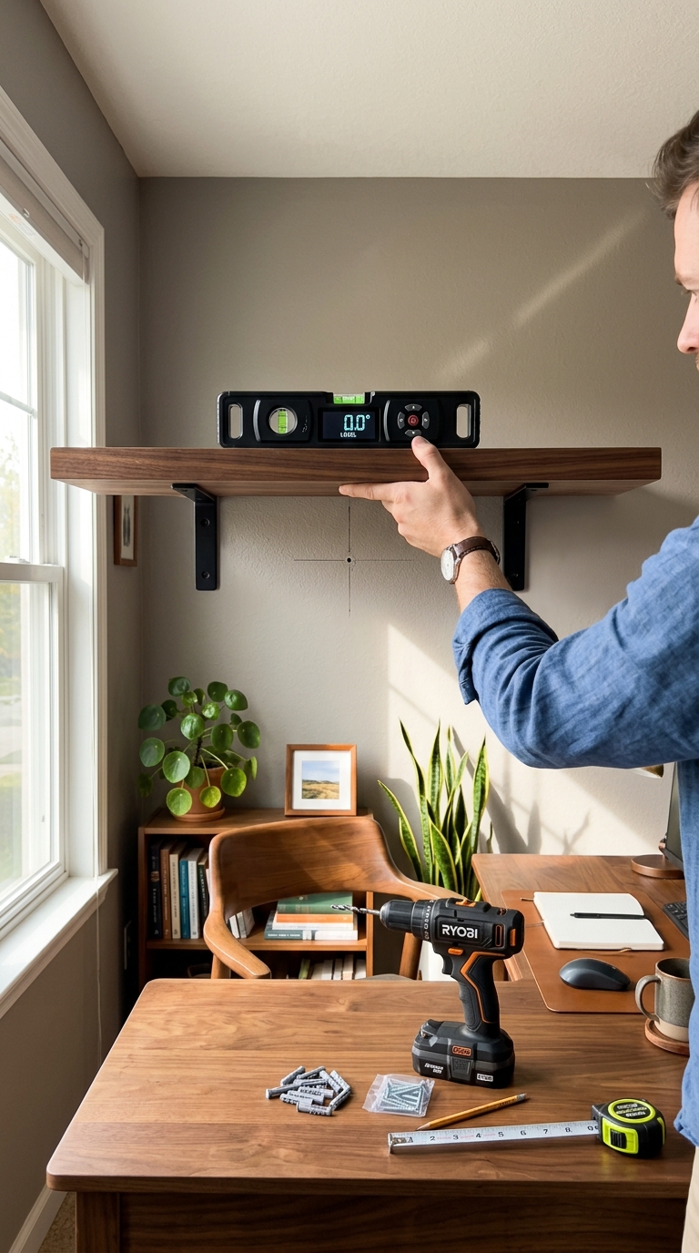 How to Use a Level Tool for Hanging Shelves